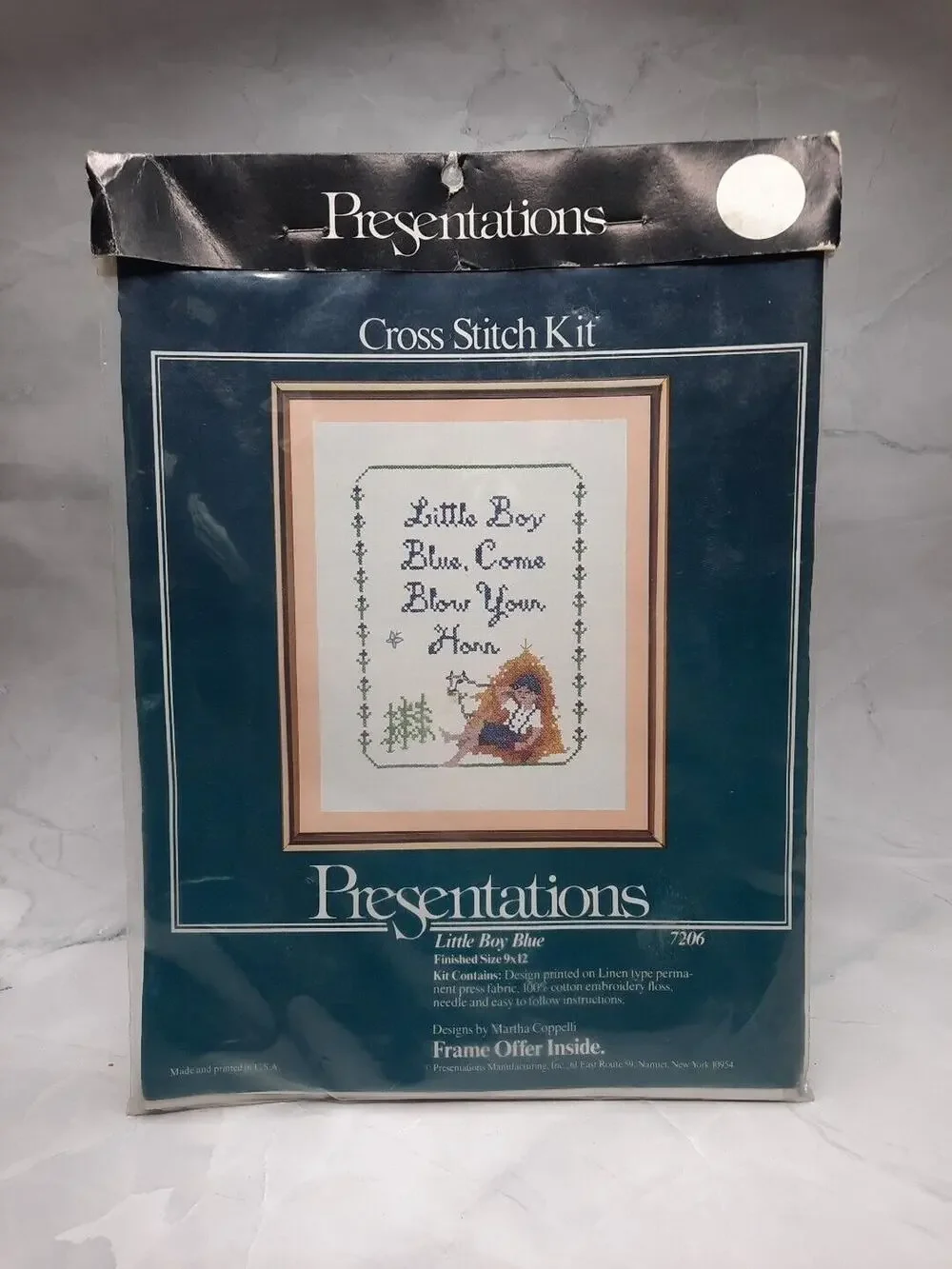 Presentations Cross Stitch Kit Sampler Little Boy Blue 7206 9x12